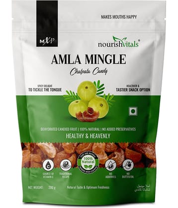 NourishVitals Chatpata Amla Mingle Candy, Dehydrated Candies, Diet Sugar Friendly, 100% Natural, No added Preservatives, 200g