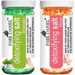 PARK DANIEL Premium Aromatic &amp; Rose Bath Salt- For Radiant &amp; Refreshing Skin- Pedicure &amp; Manicure Salt Combo Pack Of 2 Jars of 200 gms(400 gms) (400 g)