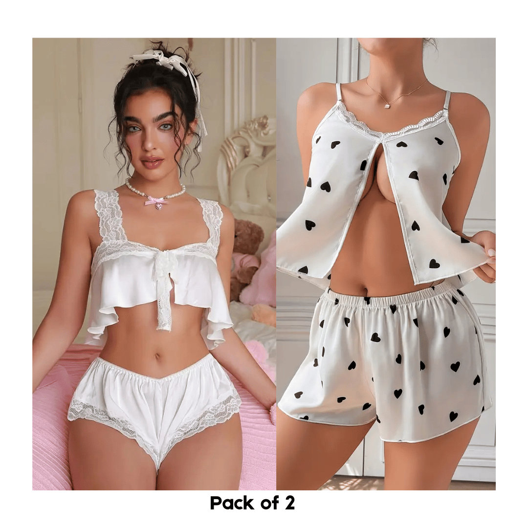 Pack 2 Fashion Charm Design Sleepwear Set-S