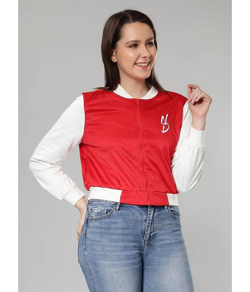 NUEVOSDAMAS - Polyester Red Varsity Jackets Pack of 1