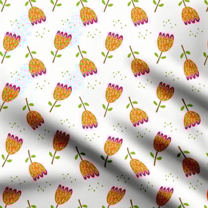 Mughal Flower Vector-Cotton