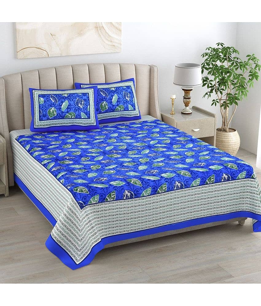 Uniqchoice Cotton King Bedsheet ( Blue )