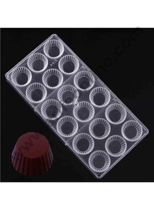 Cake Decor 18 Cavity Muffin Tart Design Mold Polycarbonate Chocolate Moulds Baking Pastry Tools Plastic Chocolate Mold Kitchen Bakeware Supplies