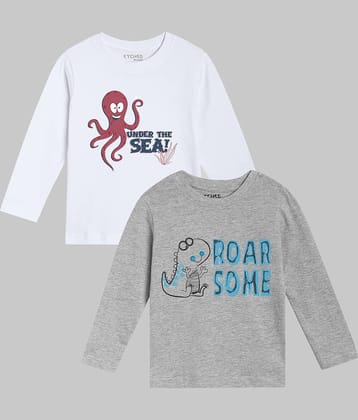 ETCHED DESIGN Pack of 1 Boys Cotton T-Shirt ( Multicolor )