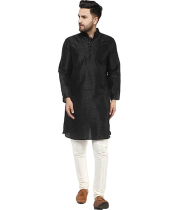 SKAVIJ Gold Silk Blend Kurta Pyjama Set