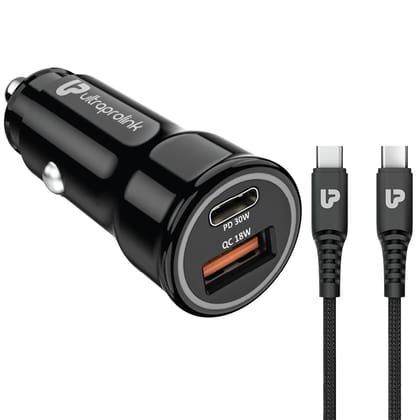UltraProlink Mach 48 PD/QC3.0/PPS Car Charger (48W) with 1m C2C Cable (UM1157C)