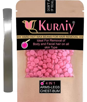 KURAIY Hair Removal Hot Hard Body Wax Beans (100Gm) for whole Body For Men and Women