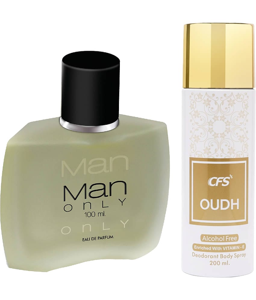 CFS Man Only Black EDP Long Lasting Perfume & Oudh White Deodorant Body Spray