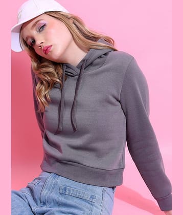 Ketch Women Polyester Hooded Sweatshirt For ( Grey )