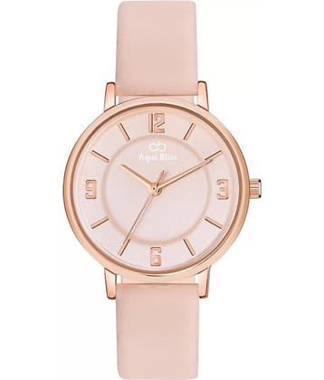AQUA BLISS - Pink Leather Analog Womens Watch