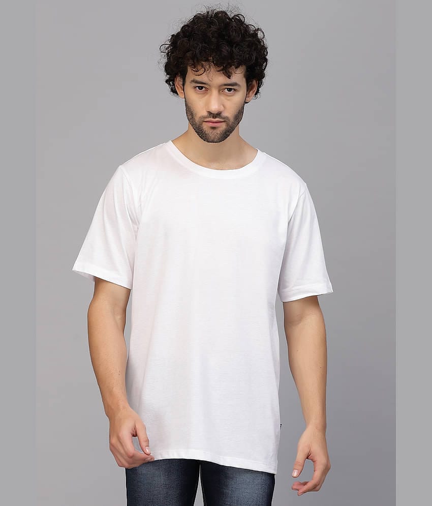 Rigo Pack of 1 100% Cotton Oversized Fit Men's T-Shirt ( White )