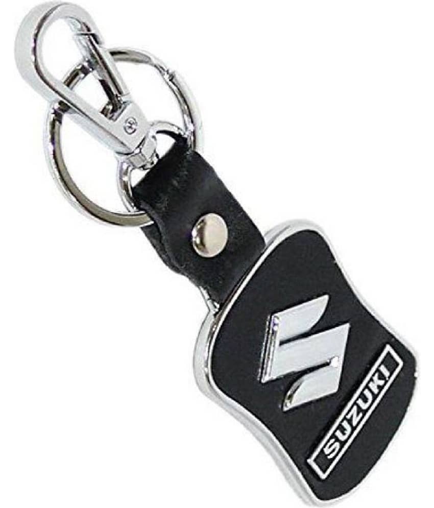 RAVARIYA GRAPHICS Suzuki Leather Metal Hook Locking Key Chain