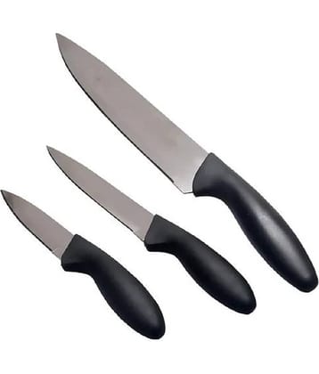 Analog kitchenware - Black Stainless Steel Utility Knife ( Pack of 3 )