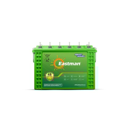 Eastman EMSS135048STT | Standard Tall Tubular | 135 AH Inverter Battery |Warranty 48 (24+24) Months for Home & Office