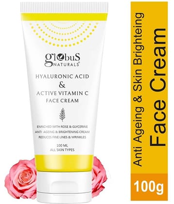 Globus Naturals Hyaluronic Acid & Vitamin C Face Cream, 100ml
