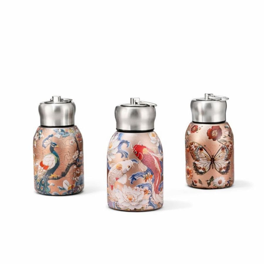 Insulated Stainless Steel Mini Thermos Bottle with Carrying Ring