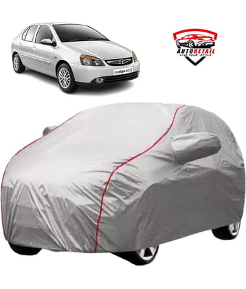 AutoRetail Car Body Cover for Tata Indigo eCS [2013-2015] With Mirror Pocket ( Pack of 1 ) , Silver