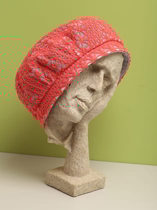 Red Textured Beret Hat-Hat