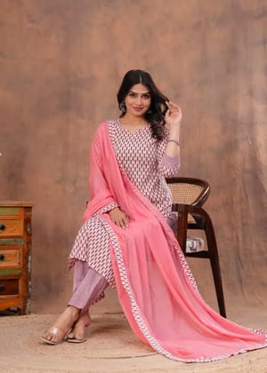 Stitched Cotton Sets Elegant Hand Block Printed Cotton Kurti Sets perfect for daily wear and festive occasions!Comfort fit | Soft breathable fabric | Beautiful hand block prints.