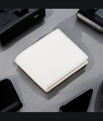 HABIBI PU Solid Men's Two Fold Wallet With 8 Slots For Card ( White , Pack of 1 )