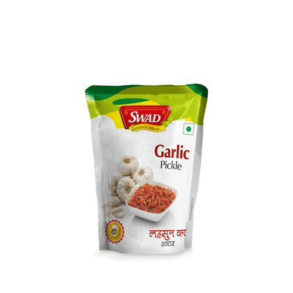 SWAD Distinctly Different and Delicious Garlic Pickles and Pickles and Chutney/ Lahsun Achar - 200 gm (Pack of 8)