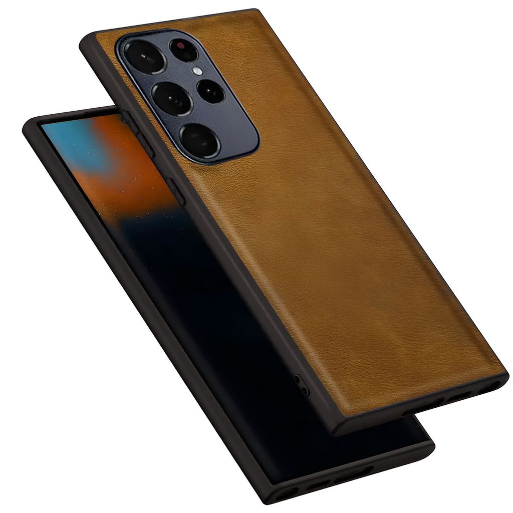 LIRAMARK PU Leather Flexible Back Cover Case Designed for Samsung Galaxy S23 Ultra (6.8 inch)