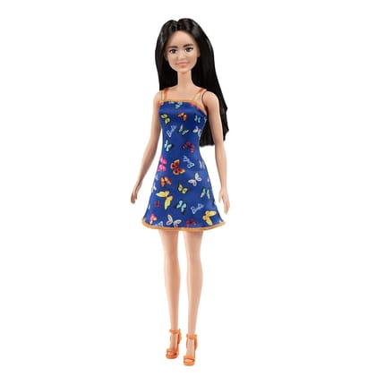 Barbie Doll, HBV06, Colorful Butterfly Print Red Dress & Strappy Heels
