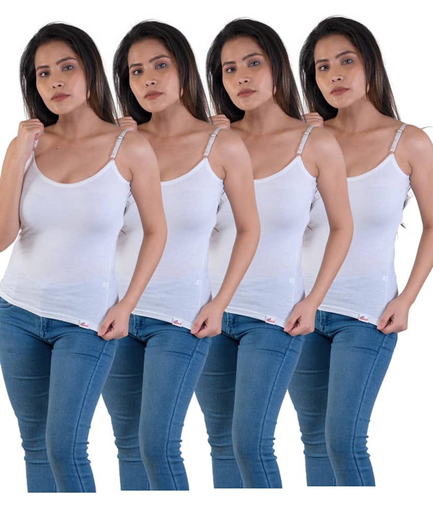 Renox Pack of 4 Cotton Slip ( White )
