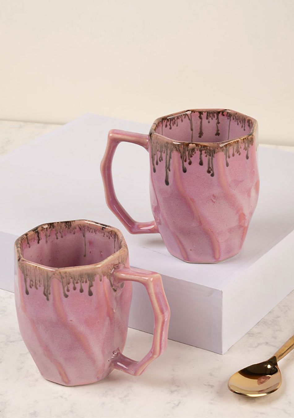 Pink Robin Mugs-Set of 2