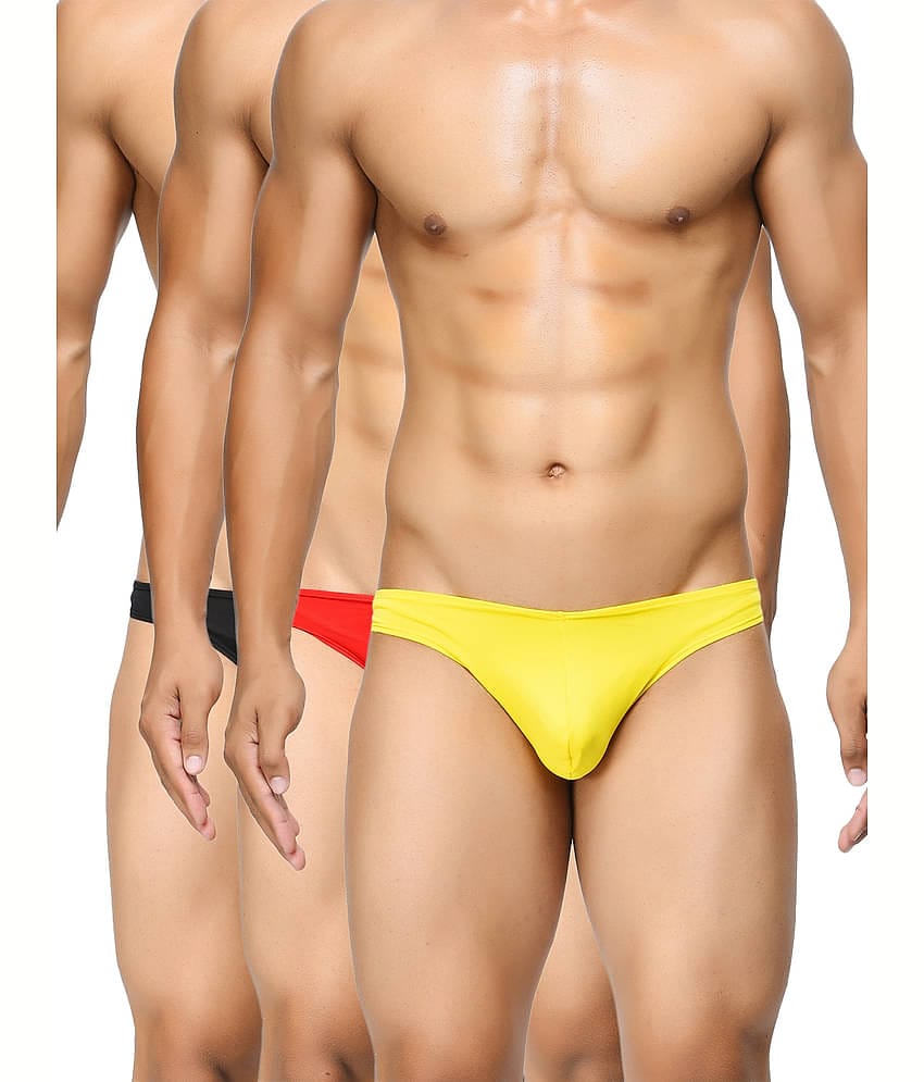 BASIICS By La Intimo Pack of 3 Polyester Briefs For Men's ( Multicolor )