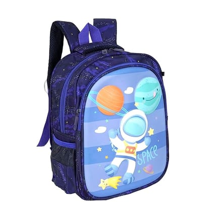 Storite Unisex Stylish Water-Resistant Backpack for Kids - Space Blue