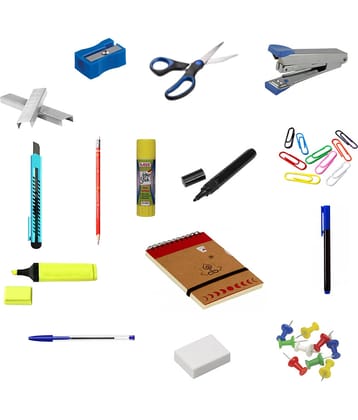 IDYD Art & Craft Set, Stationery Essentials Set for Office and School Project, 15 Pieces Kit