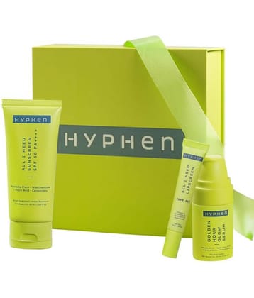 Hyphen Daily Glow Essentials Gift Kit Golden Hour Serum 30ml & Sunscreen 50ml & Lip Sunscreen 10gm