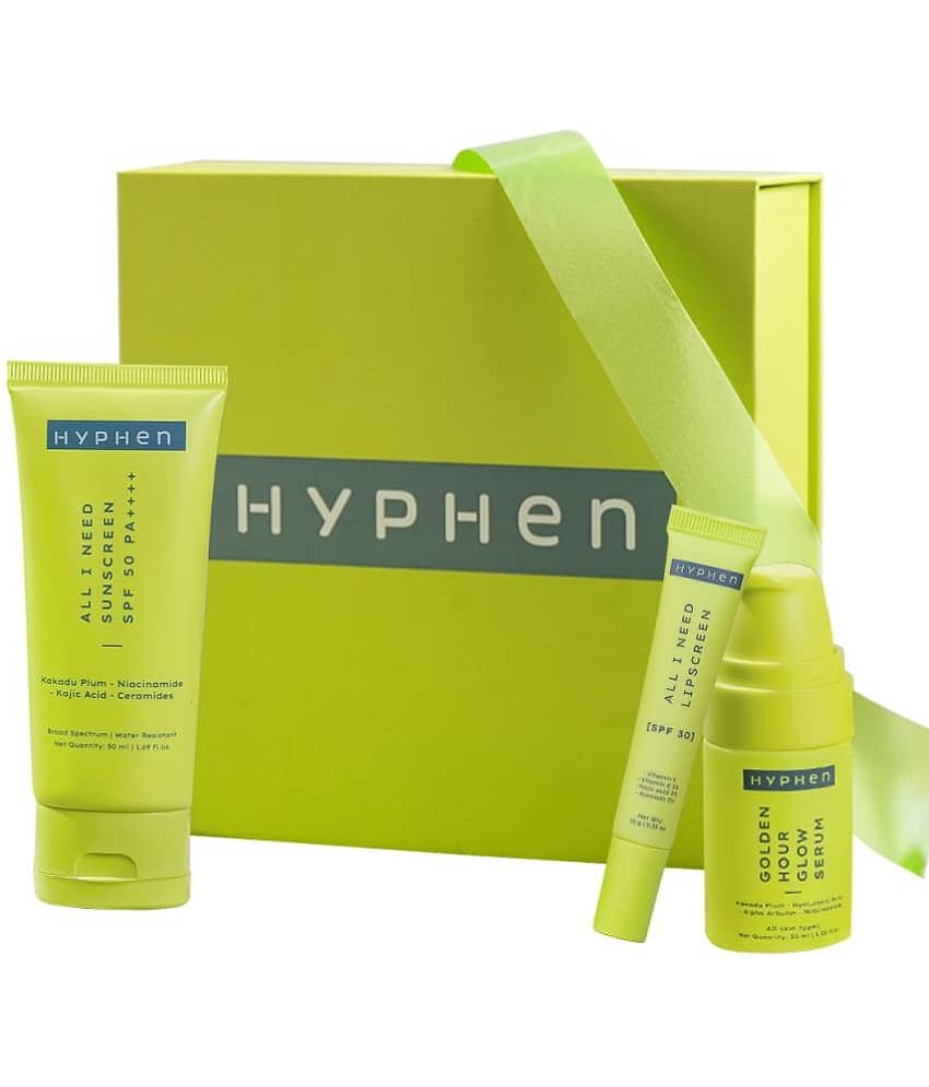 Hyphen Daily Glow Essentials Gift Kit Golden Hour Serum 30ml & Sunscreen 50ml & Lip Sunscreen 10gm
