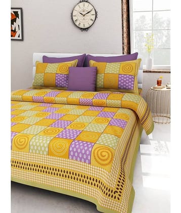 Uniqchoice Cotton 1 Double Bedsheet with 1 Pillow Cover ( Green )