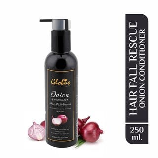 Globus Naturals Onion Conditioner Hair Fall Rescue, Enriched with Amla, Almond & Aloe vera, Hydrates & Nourishes Hair, Controls Frizz, Strengthen hair follicles, 250 ml