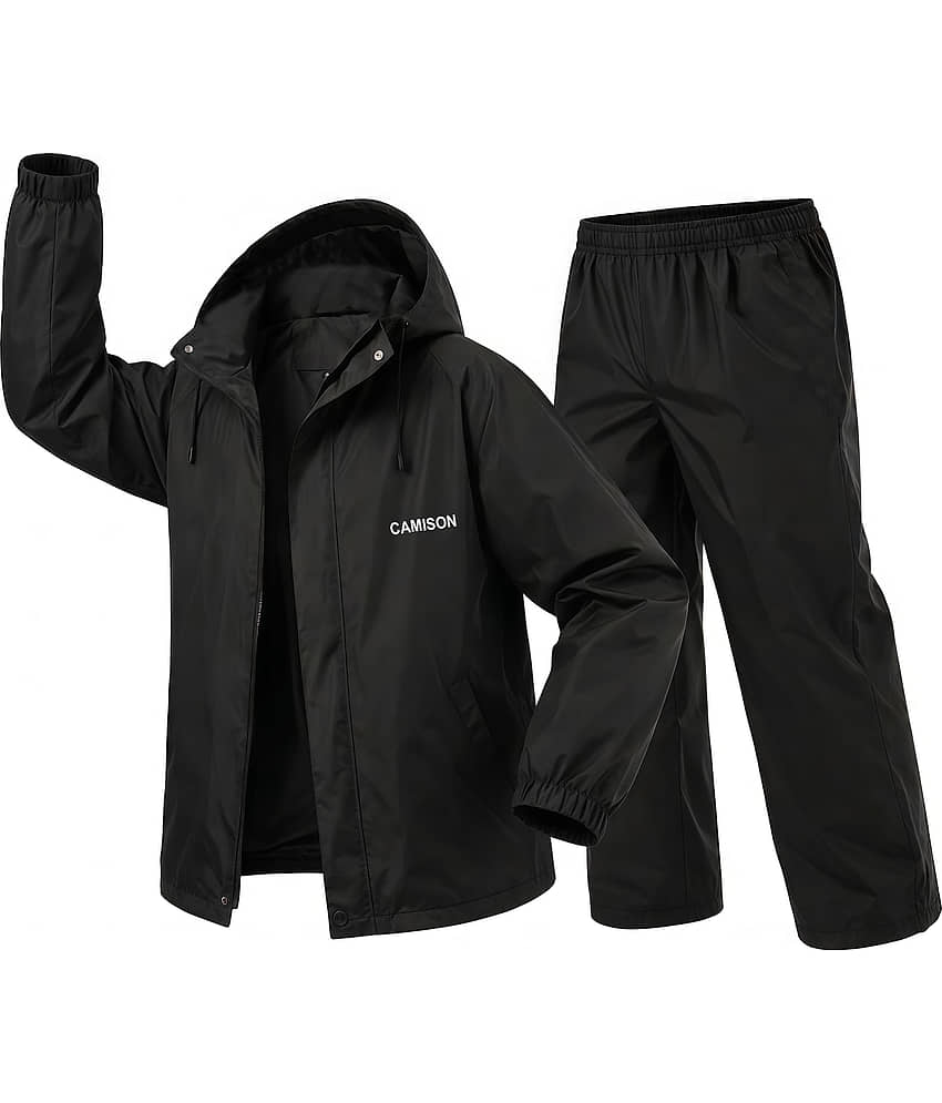 CAMISON Black Polyester Men's Rain Suit Set ( Pack of 1 )