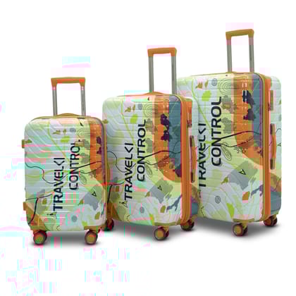 American Traveller THE UPLAND Trolley Bag Set of 3  Cabin, Medium, Large | Travel Suitcase Set | Durable Hard Shell | TSA-Type Lock | Spinner Trolley with Anti-Theft Zippers (3, Navy Blue(Dark Blue))