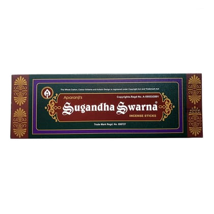 Darshan Incense Aparanji's, Sugandha Swarna Incense Sticks (Agarbatti 55 Grams Box, Pack Of 6, 385G