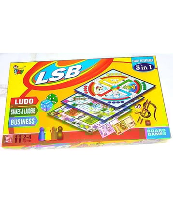 PETERS PENCE 3 in 1 LSB Board Game ( Ludo, Snakes & Ladders and Business World ) Party & Fun Games Board Game