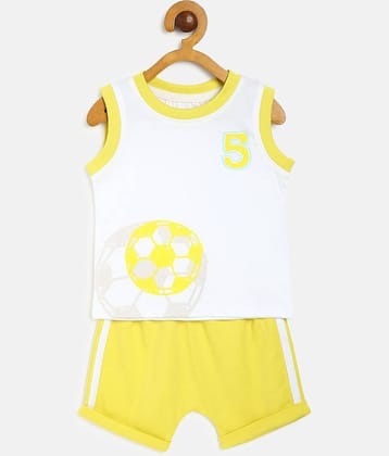 MINI KLUB Pack of 1 Baby Boys Cotton T-Shirt & Trouser ( Yellow )