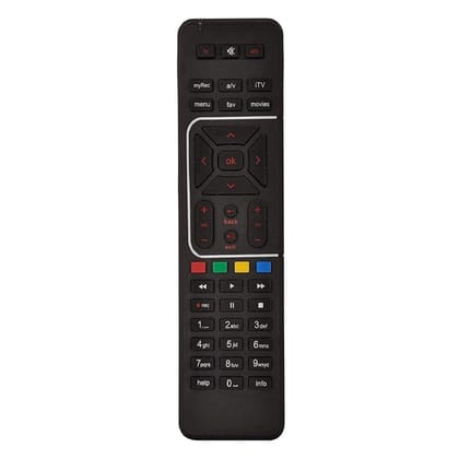 V3Deals Airtel DTH Universal Remote Control Original HD/SD Set Top Box Pairing Required with TV Remote (Black Color) with Recording Option (Airtel DTH Normal)