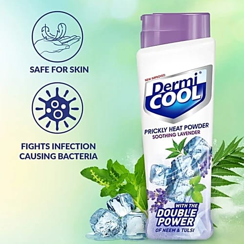 Dermi Cool Prickly Heat Powder Soothing Lavender 150 GRAM