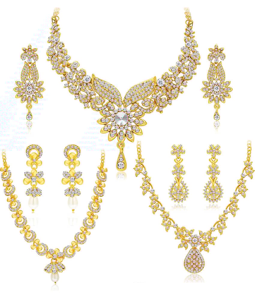 Sukkhi Alloy Golden Traditional Necklaces Set Choker
