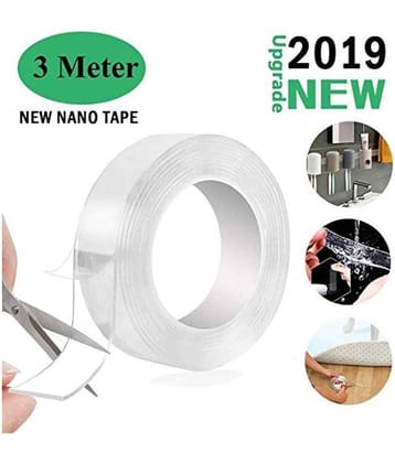 SOFTDARZEE Double Sided Adhesive Tape, Transparent Strong Adhesive Traceless Tape