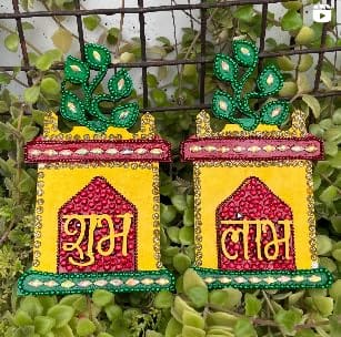 THE BROWN BOX:Shubh Labh Making kit,Lippan Art kit,Mud Mirror Work kit,Diwali Decor Kit,Craft kit for Adults,DIY kit,Art and Craft kit.