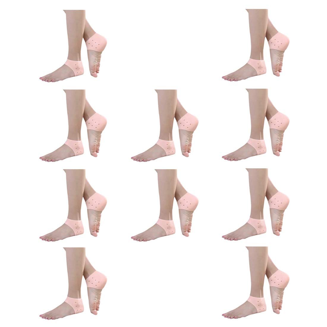 EZYFIT 1 Pair Anti Crack Silicon Gel Heel And Foot Protector Moisturizing Socks for Foot Care,Pain Relief And Heel Cracks for Men And Women (Pack Of 10)