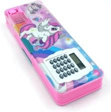 TIshna Cute Design Calculator Pencil Box Unicorn Art Plastic Pencil Box