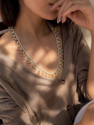 Asra Pearl Kundan Necklace-Gold