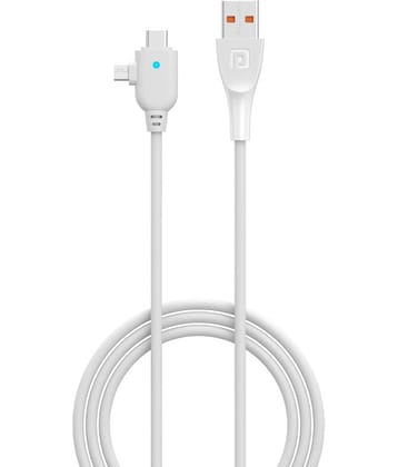 Portronics White 3A USB Data Cable 1 Meter